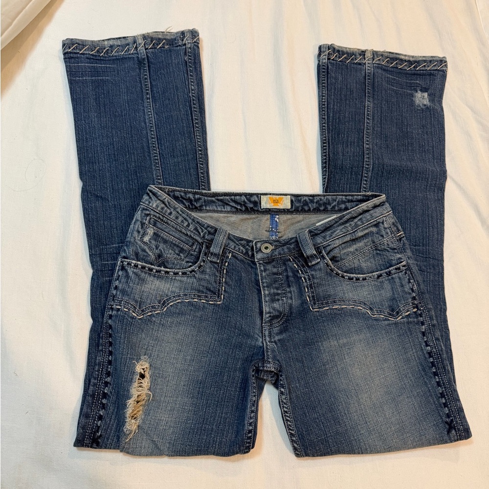 Antik Denim Dark Blue Straight Leg Jeans